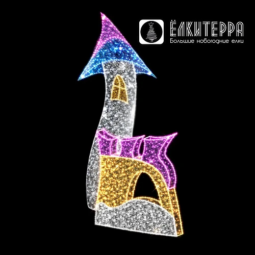 Фотозона Таинственная башня новогодняя световая фигура 